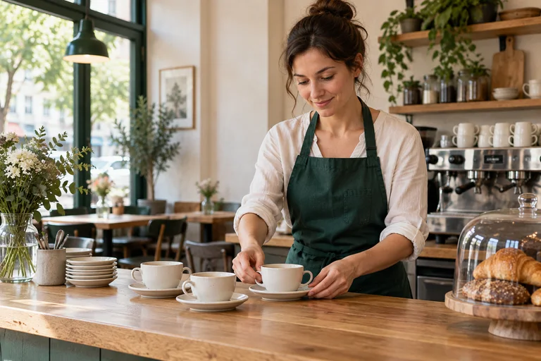 Imagine ilustrativă: antreprenoare într-o cafenea.