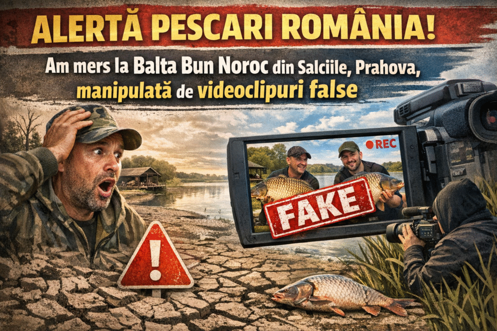 Alertă pescari România: Am mers la Balta Bun Noroc din Salciile, Prahova, manipulată de videoclipuri false