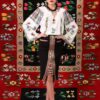 Ie Traditionala Romaneasca Maneca Lunga Motivul Geometric Floral - IIANA