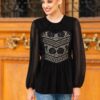 Bluză neagră cu Corset Integrat - IIANA
