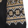 Ie stilizată neagră din in și jacquard etnic țesut Daria - IIANA