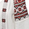 Ie stilizată albă din in și jacquard etnic țesut Camelia - IIANA