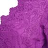 Bluza chimono violet din batist de bumbac și broderie tridimensională - IIANA