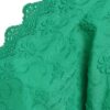 Bluză chimono verde din batist de bumbac și broderie tridimensională - IIANA