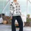 Bluza din in imprimat digital cu motive florale stilizate - IIANA