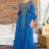 Rochia lungă Pomul Vieții albastru regal - IIANA