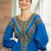 Rochia lungă Pomul Vieții albastru regal - IIANA