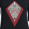 Rochie stilizată din jerseu negru cu volane - IIANA