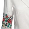 Rochia în clini albă din in cu broderie florală țesută - IIANA