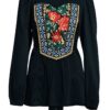 Bluza românească  cu corset din jacquard țesut cu motive florale și geometrice - IIANA