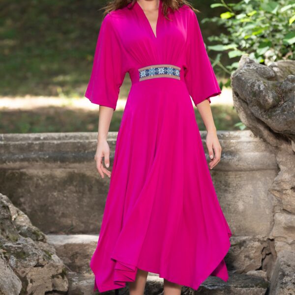 Rochia roz fucsia din jerseu - IIANA