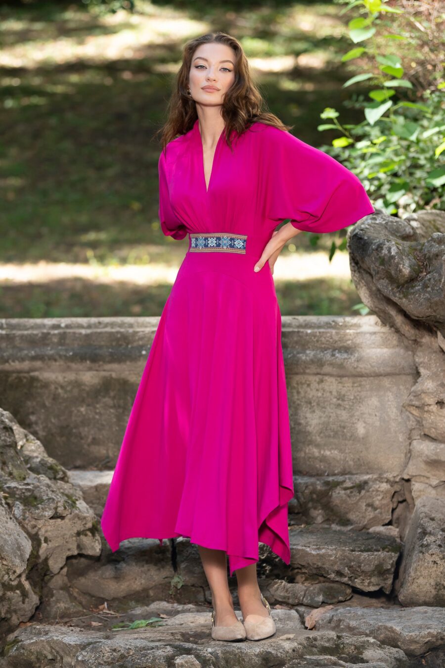 Rochia roz fucsia din jerseu - IIANA