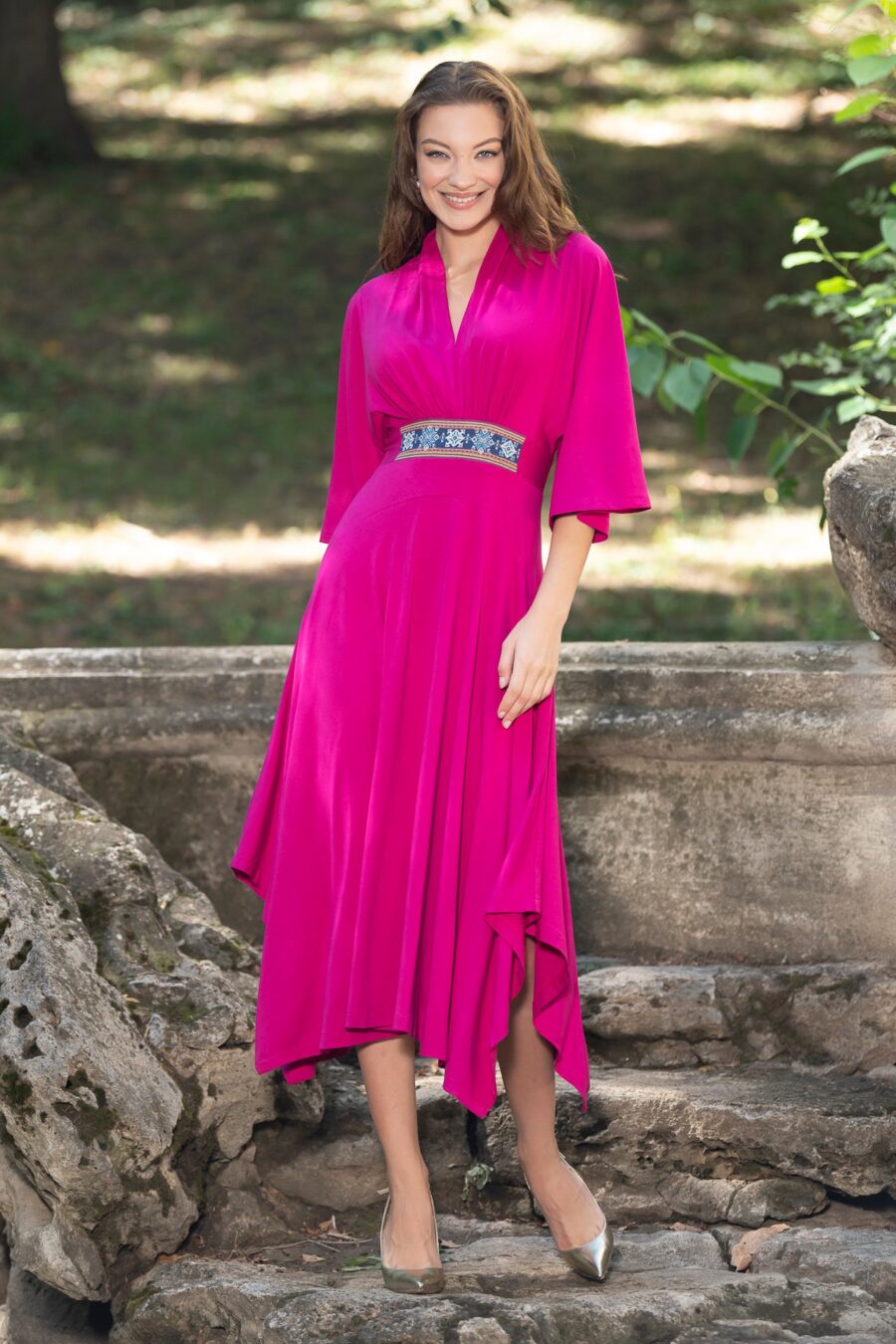 Rochia roz fucsia din jerseu - IIANA