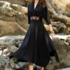 Rochie neagră din jerseu - IIANA