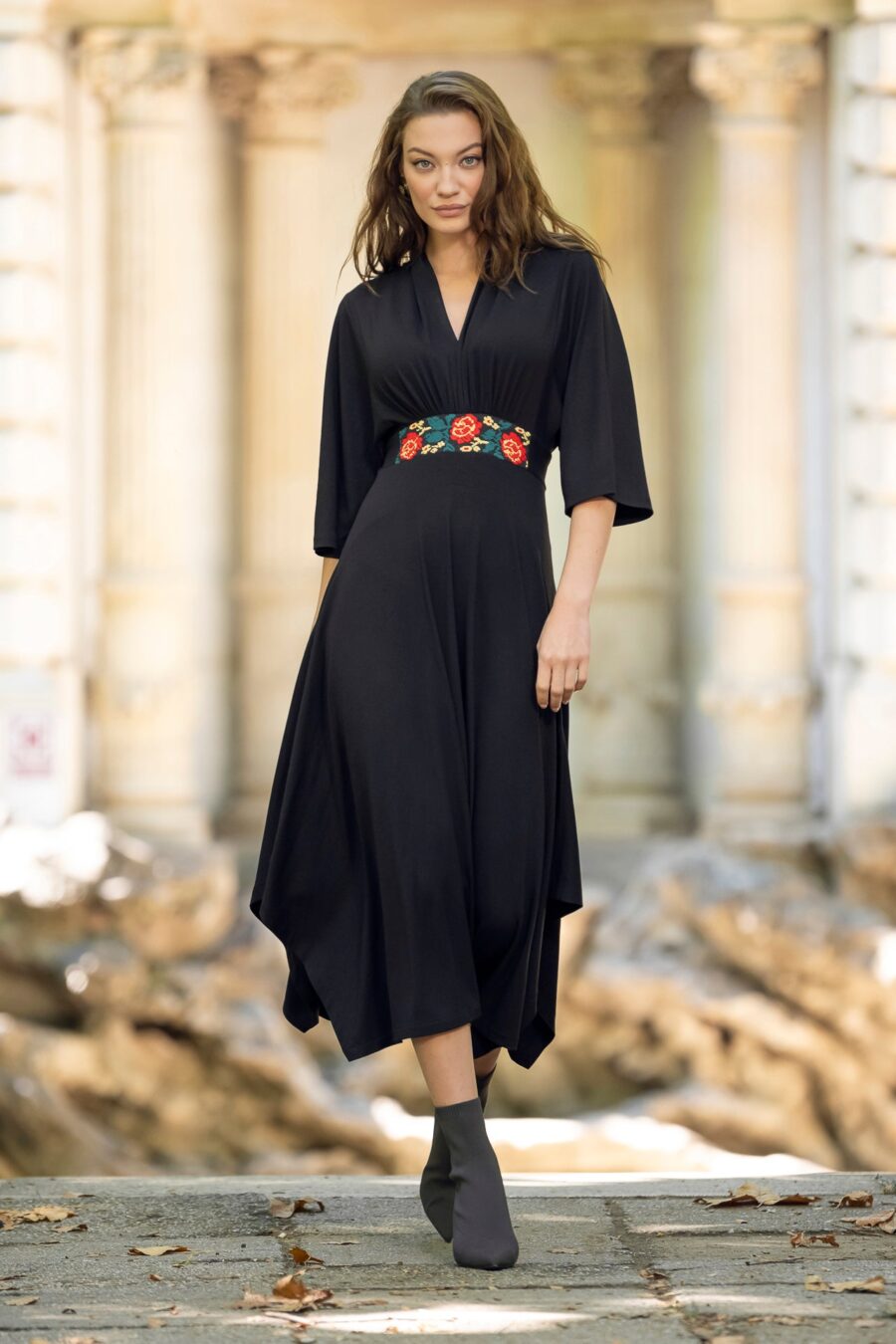 Rochie neagră din jerseu - IIANA
