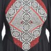 Rochia etno din muselină neagră și corset românesc din jacquard tradițional - IIANA