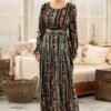 Rochia lungă din viscoză imprimată  Boho bloom - IIANA