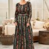 Rochia lungă din viscoză imprimată  Boho bloom - IIANA