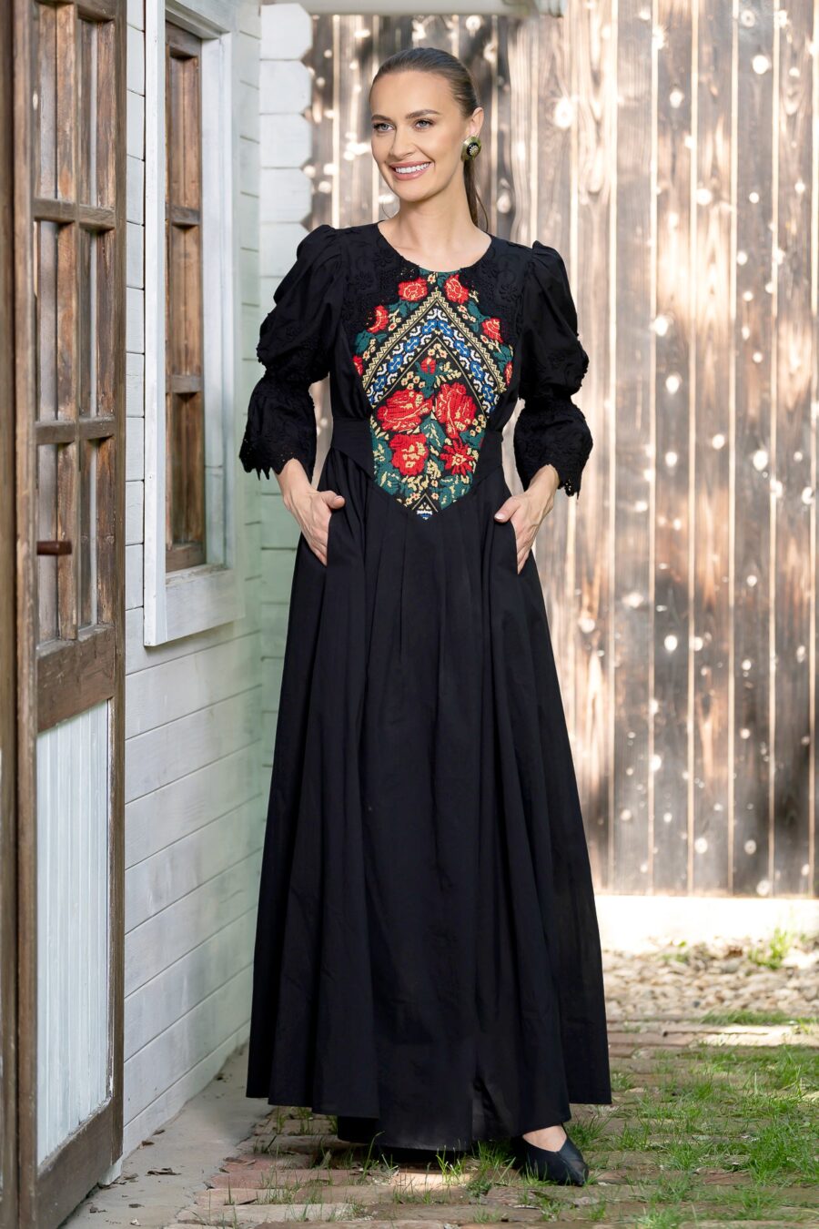 Rochie lungă neagră Zinca - IIANA