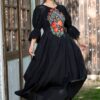 Rochie lungă neagră Zinca - IIANA