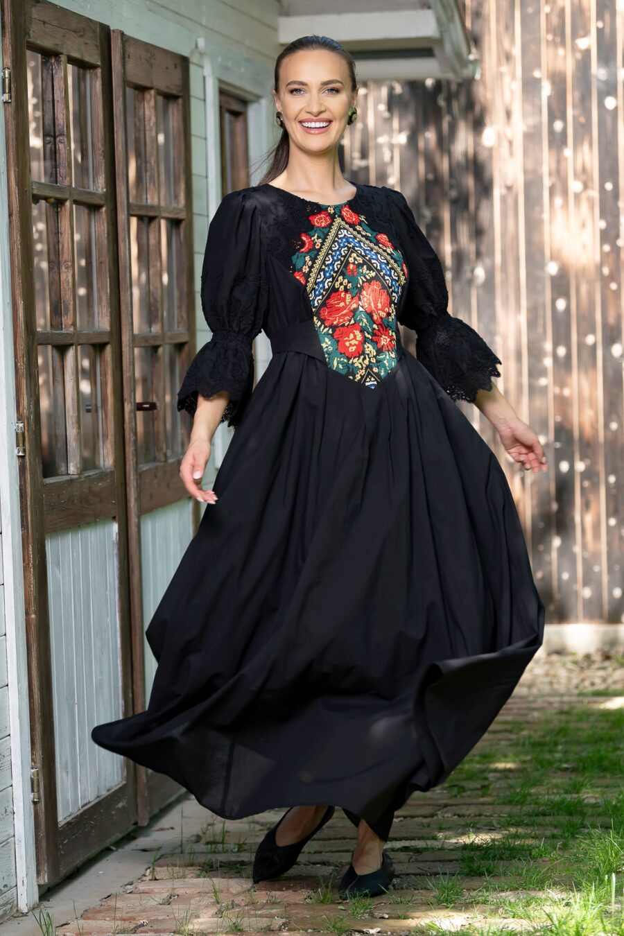 Rochie lungă neagră Zinca - IIANA