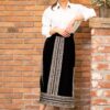 Fustă din catifea de mătase și jacquard țesut auriu - IIANA