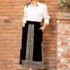 Fustă din catifea de mătase și jacquard țesut auriu - IIANA