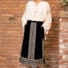 Fustă din catifea de mătase și jacquard țesut auriu - IIANA