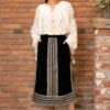 Fustă din catifea de mătase și jacquard țesut auriu - IIANA