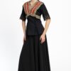 Bluză kimono cu dantelă tradițională și jacquard etnic țesut - IIANA