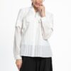 Cămașa albă din batist de bumbac și broderie tridimensională - IIANA