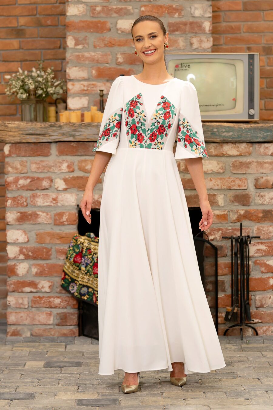 Rochie lungă albă Divna - IIANA