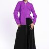 Cămașa violet din batist de bumbac și broderie tridimensională - IIANA