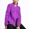 Cămașa violet din batist de bumbac și broderie tridimensională - IIANA