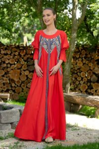 Rochie lungă roșie Minodora
