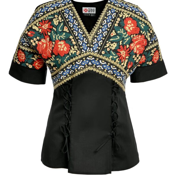 Bluză kimono Zen cu jacquard etnic țesut - IIANA