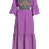 Rochia Lila din pânză de bumbac și jacquard etnic țesut - IIANA