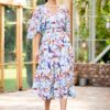 Rochie midi din viscoză cu flori mari Malini - IIANA