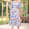 Rochie midi din viscoză cu flori mari Malini - IIANA