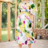Rochia midi picturală Maribel - IIANA
