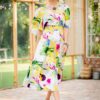 Rochia midi picturală Maribel - IIANA