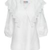 Bluza Alba Cu Guler Din Broderie Tridimensionala - IIANA