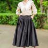 Bluza Crem Cu Guler Din Broderie Tridimensionala - IIANA