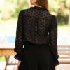 Bluza Neagra Din Dantela De Bumbac Irma - IIANA