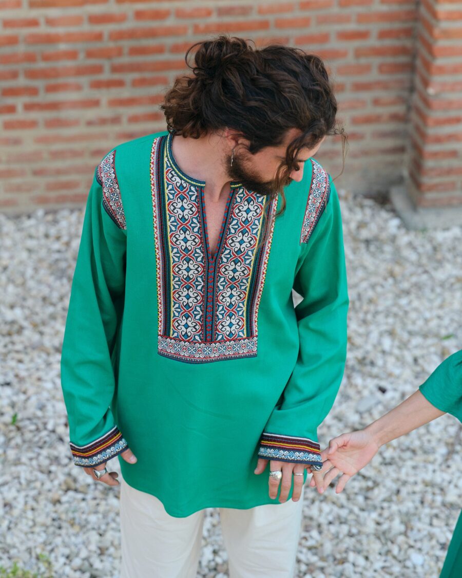 Camasa Barbateasca Traditionala Gavriil Cu Motive Populare - IIANA