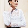 Camașa  romantica albă cu dantela tradiționala de bumbac - IIANA