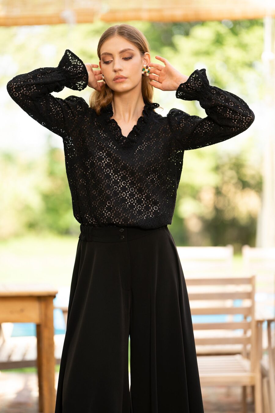 Fusta Pantalon Din Stofa Neagra - IIANA