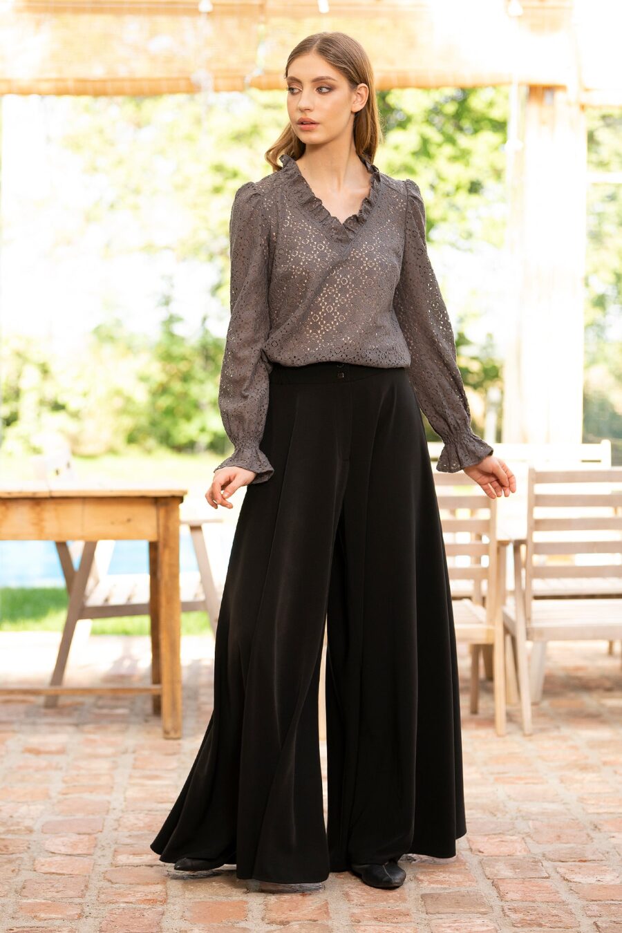 Fusta Pantalon Din Stofa Neagra - IIANA