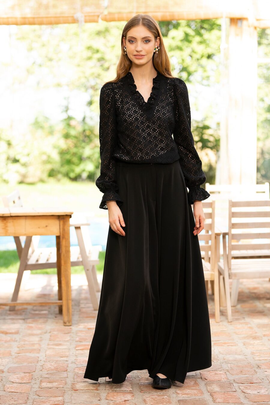 Fusta Pantalon Din Stofa Neagra - IIANA