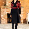 Pardesiu Midi Din Stofa De Lana Si Jacquard Tesut Malvina - IIANA